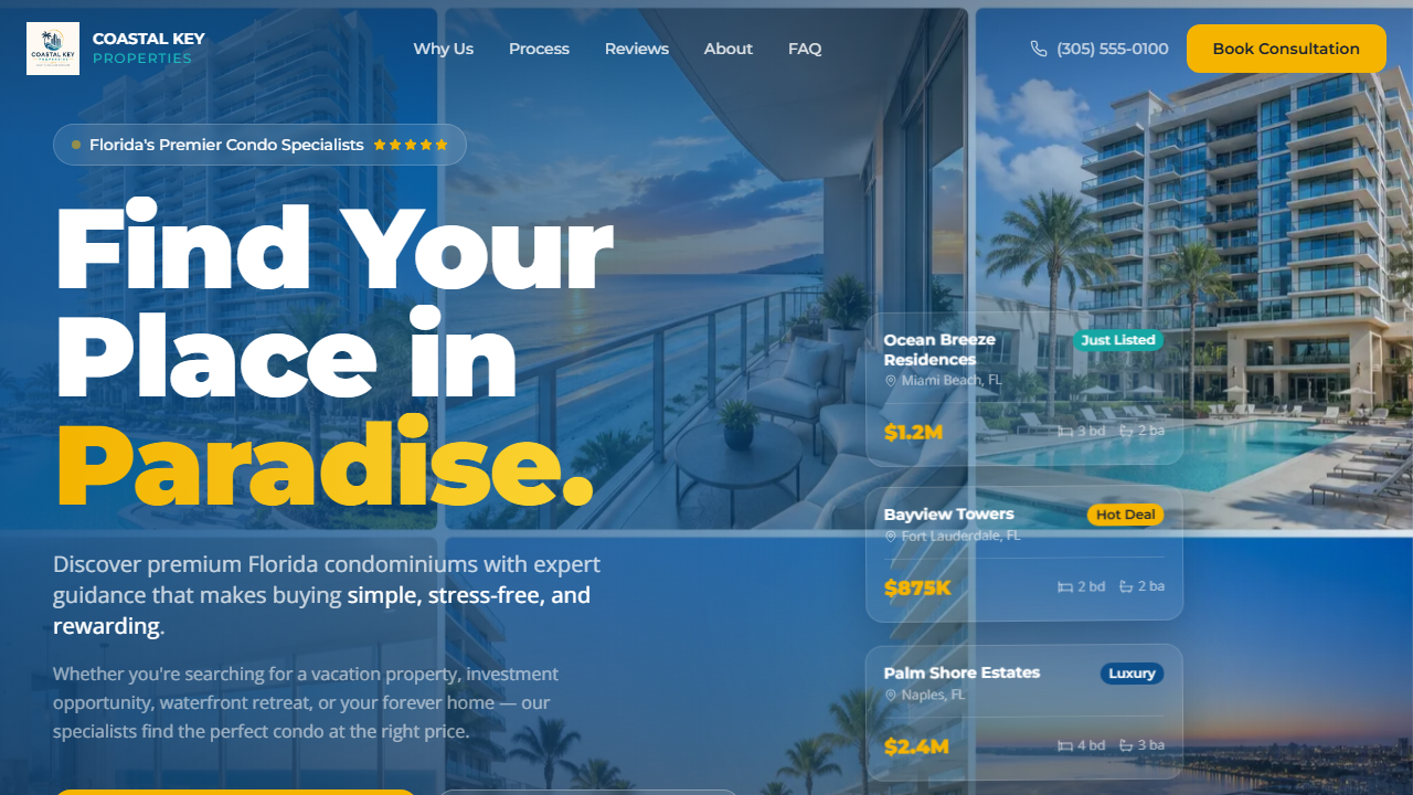 Coastal Key Properties Landing Page
